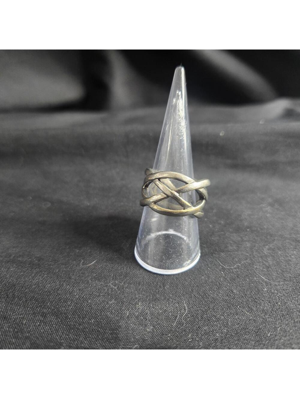 Tiffany & Co Sterling Silver Braided Weave Wide Knot Vintage Ring Size 9